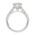 Ladies 14K White Gold Ladies Elegance- Bridal Set  3 1/3CT Round & Oval Diamonds 3.00CT Oval Center stone (Color F-G  Clarity VS1/VS2)
