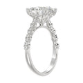 Ladies 14K White Gold Ladies Elegance- Bridal Set  3 1/3CT Round & Oval Diamonds 3.00CT Oval Center stone (Color F-G  Clarity VS1/VS2)