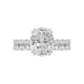 Ladies 14K White Gold Ladies Elegance- Bridal Set  3 1/3CT Round & Oval Diamonds 3.00CT Oval Center stone (Color F-G  Clarity VS1/VS2)
