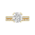 Ladies 14K Yellow Gold Ladies Elegance- Bridal Set  3 1/3CT Round Diamond 3.00CT Round Center stone (Color F-G -Clarity VS1/VS2)