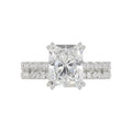 Ladies 14K White Gold Ladies Elegance- Bridal Set  3 1/3CT Round & Radiant Diamond 3.00CT Radiant Center stone (Color F-G -Clarity VS1/VS2)