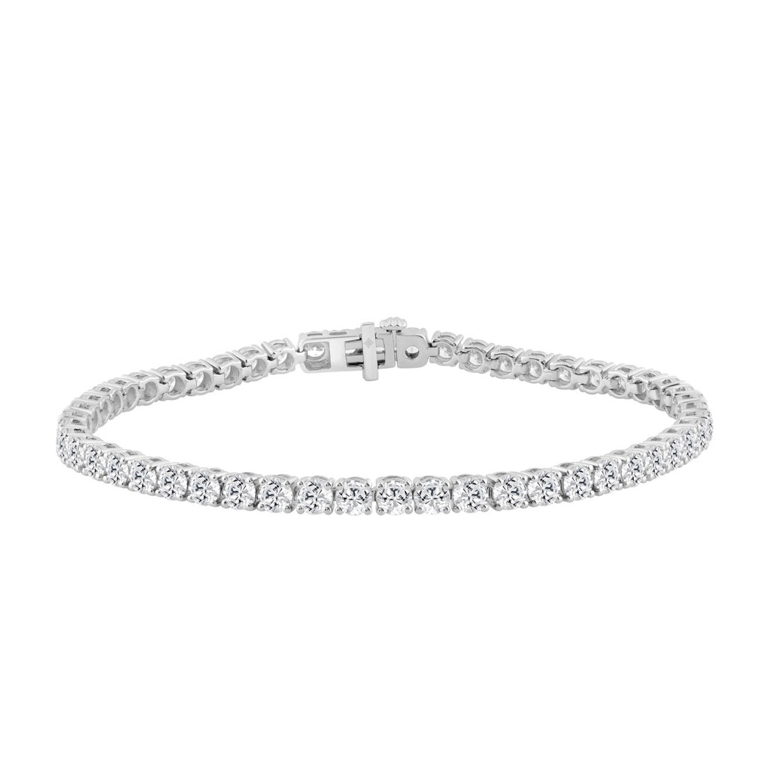 14K WHITE GOLD 6 3/8CT ROUND DIAMOND LADIES BRACELET