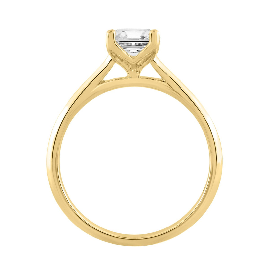 14K YELLOW GOLD 1 1/2CT RADIANT DIAMOND LADIES SOLITAIRE RING