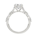 14K White Gold Oval Diamond Fancy Engagement Ring for Ladies 2 1/2CT with Marquise & Round Diamond 2.00CT Oval Center stone (Color F-G -Clarity VS1/VS2)