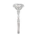 14K White Gold Oval Diamond Fancy Engagement Ring for Ladies 2 1/2CT with Marquise & Round Diamond 2.00CT Oval Center stone (Color F-G -Clarity VS1/VS2)