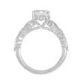 14K White Gold Emerald Cut Diamond Classic Bridal Ring for Ladies 4.00CT with Pear Round & Marquise Diamond 3.00CT Emerald Center stone (Color F-G -Clarity VS1/VS2)