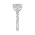 14K White Gold Emerald Cut Diamond Classic Bridal Ring for Ladies 4.00CT with Pear Round & Marquise Diamond 3.00CT Emerald Center stone (Color F-G -Clarity VS1/VS2)