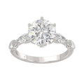 Luxury 14K White Gold  Bridal Ring for Ladies 3 3/4CT Round & Marquise Cut Diamonds 3.00CT Round Center stone (Color F-G -Clarity VS1/VS2)