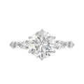 Luxury 14K White Gold  Bridal Ring for Ladies 3 3/4CT Round & Marquise Cut Diamonds 3.00CT Round Center stone (Color F-G -Clarity VS1/VS2)