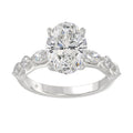 Elegant 14K White Gold  Bridal Fancy Ring for Ladies 3 3/4CT Round & Marquise& Oval Cut Diamonds 3.00CT Center stone (Color F-G -Clarity VS1/VS2)