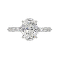Elegant 14K White Gold  Bridal Fancy Ring for Ladies 3 3/4CT Round & Marquise& Oval Cut Diamonds 3.00CT Center stone (Color F-G -Clarity VS1/VS2)