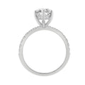 14K WHITE GOLD 3 1/2CT MARQUISE/ROUND DIAMOND LADIES RING (CENTER STONE MARQUISE DIAMOND 3CT)