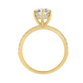 14K YELLOW GOLD 3 1/2CT MARQUISE/ROUND DIAMOND LADIES RING (CENTER STONE MARQUISE DIAMOND 3CT)