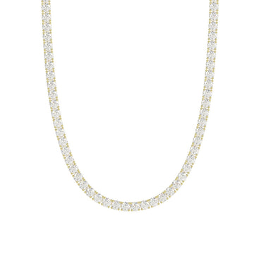 14K YELLOW GOLD 6 7/8CT 16" ROUND DIAMOND LADIES TENNIS NECKLACE