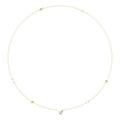 10K Yellow Gold Pearl & Ladies Necklace 1/5CT  Marquise Diamonds (Color F-G -Clarity VS1/VS2)