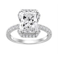 Ladies 14K White Gold Ladies Elegance-Ring 4 1/2CT Round & Radiant Lab Grown Cut Diamond 4.00CT Radiant Center stone (Color F-G -Clarity VS1/VS2)