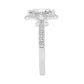 Ladies 14K White Gold Ladies Elegance-Ring 4 1/2CT Round & Radiant Lab Grown Cut Diamond 4.00CT Radiant Center stone (Color F-G -Clarity VS1/VS2)
