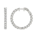 LADIES HOOP EARRINGS 3CT ROUND DIAMOND 14K WHITE GOLD