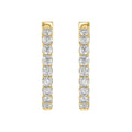 LADIES HOOP EARRINGS 3CT ROUND DIAMOND 14K YELLOW GOLD