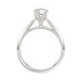 LADIES SOLITAIRE RING 1CT ROUND DIAMOND 14K WHITE GOLD
