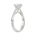LADIES SOLITAIRE RING 1CT ROUND DIAMOND 14K WHITE GOLD