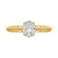 LADIES SOLITAIRE RING 1CT OVAL DIAMOND 14K YELLOW GOLD