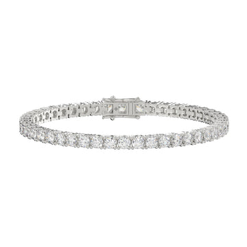 LADIES BRACELET 5CT ROUND DIAMOND 14K WHITE GOLD