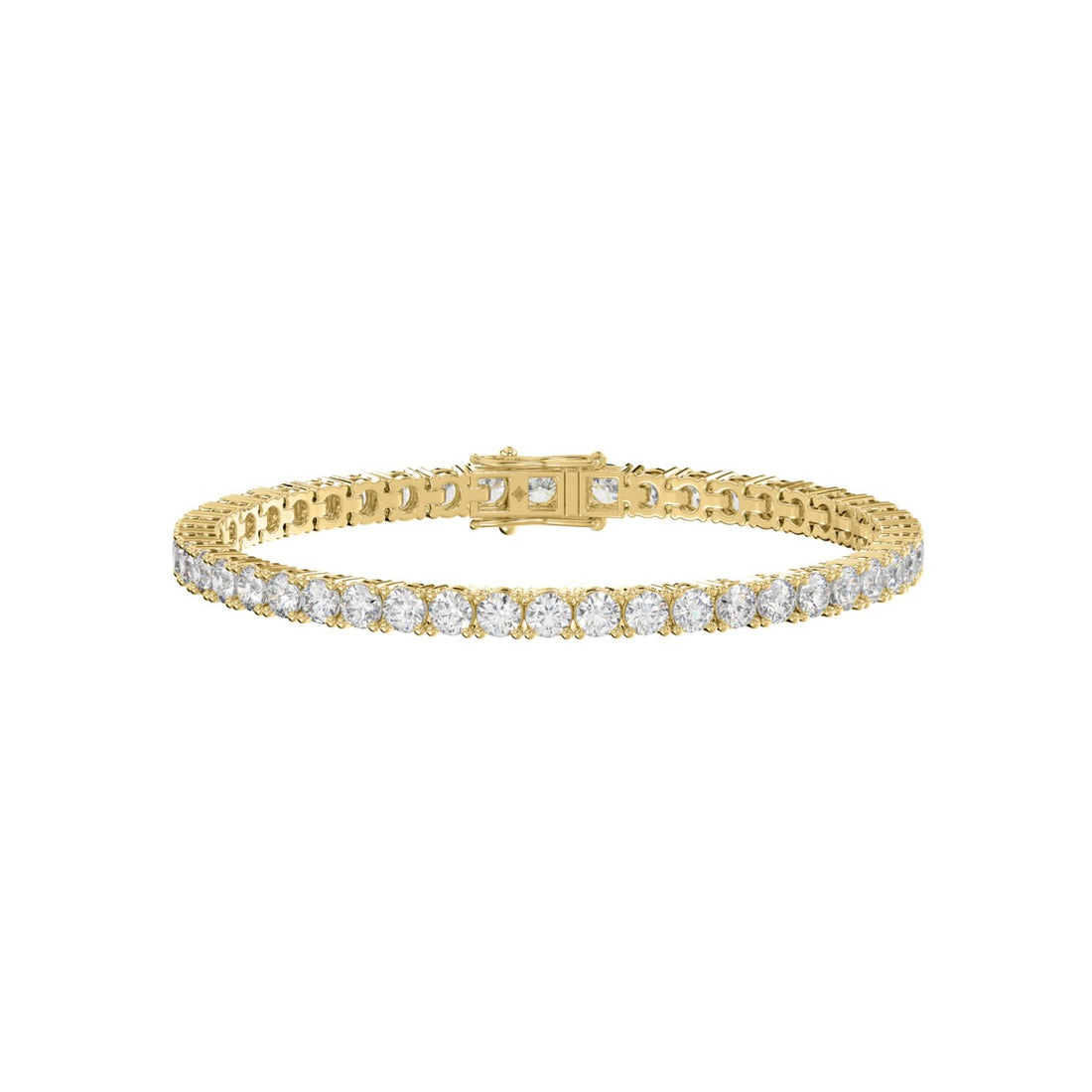 LADIES BRACELET 5CT ROUND DIAMOND 14K YELLOW GOLD